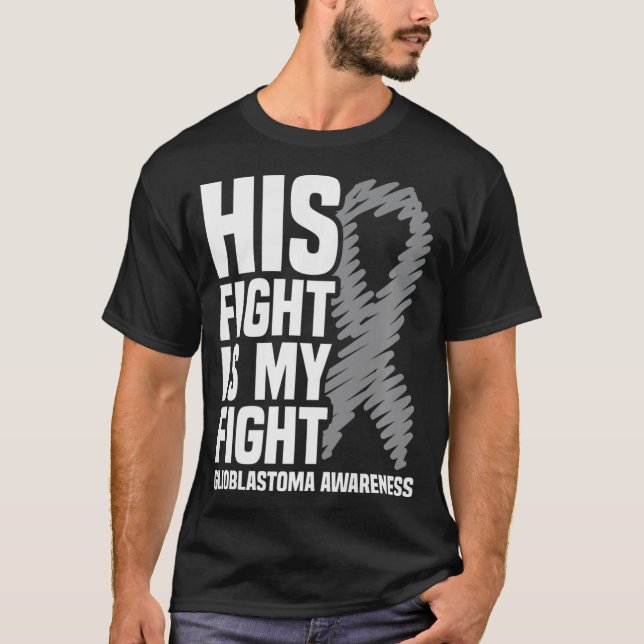 Camiseta Su Lucha Es Mi Glioblastoma Gris Ribbon GBM (Anverso)