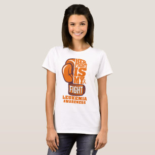 Camiseta Su lucha es mi leucemia de guante de boxeo de comb