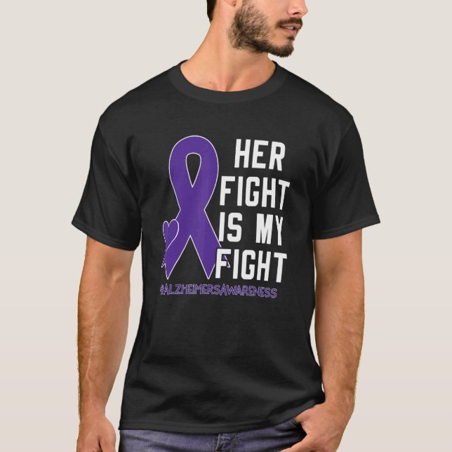 Camiseta Su Lucha Es Mi Lucha Alzheimers Conciencia Púrpura (Anverso)