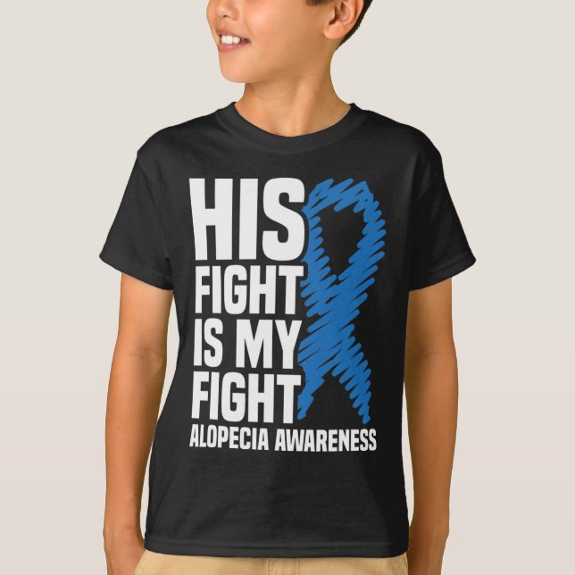 Camiseta Su Lucha Es Mi Lucha Cinta Azul Alopecia Awarene (Anverso)