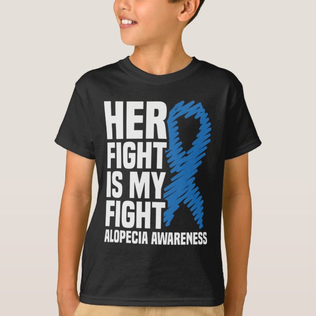 Camiseta Su Lucha Es Mi Lucha Cinta Azul Alopecia Awarene (Anverso)