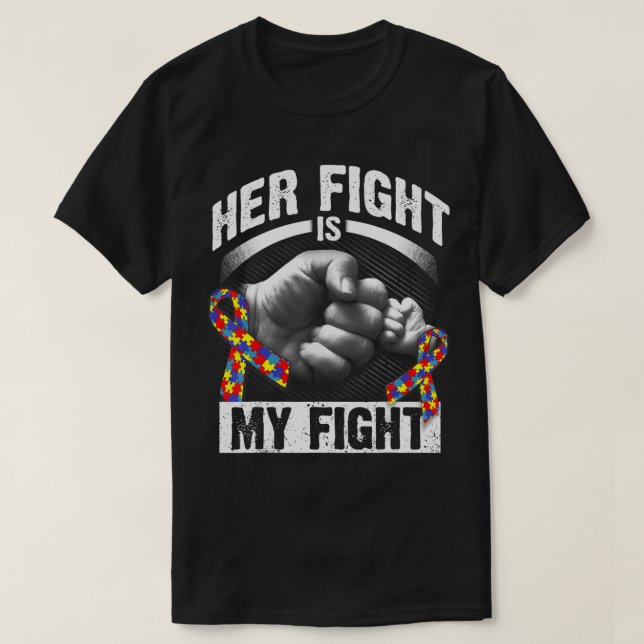 Camiseta Su lucha es mi lucha contra el autismo, conciencia (Diseño del anverso)