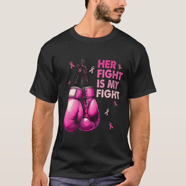 Camiseta Su Lucha Es Mi Lucha De Boxear Guantes De Cáncer D (Anverso)