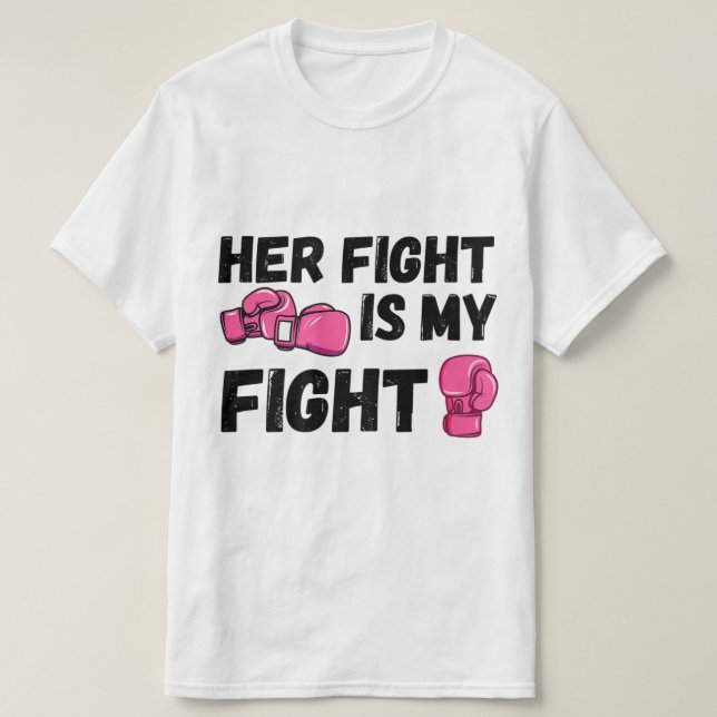 Camiseta Su Lucha Es Mi Lucha De Boxear Guantes De Cáncer D (Diseño del anverso)