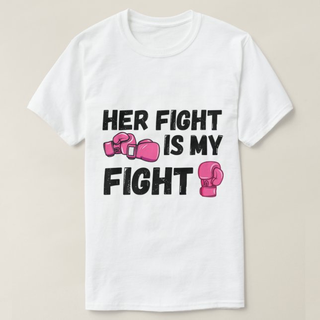 Camiseta Su Lucha Es Mi Lucha De Boxear Guantes De Cáncer D (Diseño del anverso)