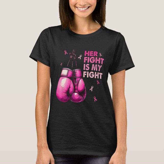 Camiseta Su Lucha Es Mi Lucha De Boxear Guantes De Cáncer D (Anverso)