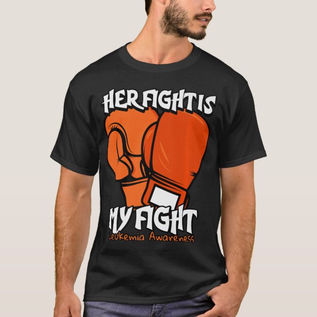 Camiseta Su Lucha Es Mi Lucha De Boxeo. Leucemia naranja (Anverso)