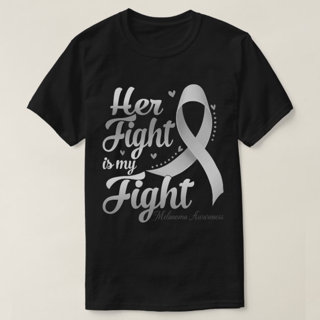 Camiseta Su Lucha Es Mi Lucha Melanoma Guerrero De Concienc (Diseño del anverso)