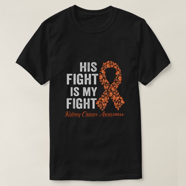 Camiseta Su lucha es mi lucha naranja cinta Cáncer de Riñón (Diseño del anverso)