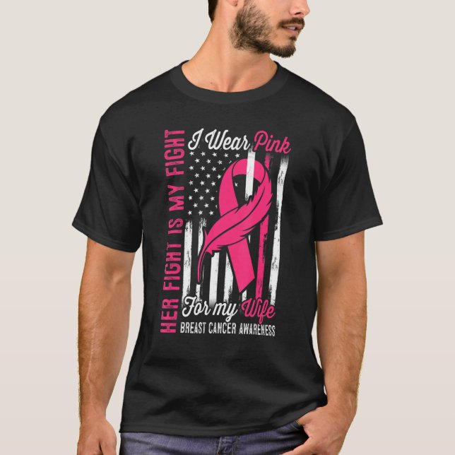 Camiseta Su Lucha Es Mi Lucha Que Llevo Rosa Para Mi Esposa (Anverso)