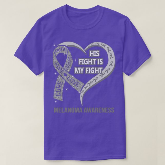 Camiseta Su Lucha Es Mi Pelea Cinta Melanoma Awaren (Diseño del anverso)
