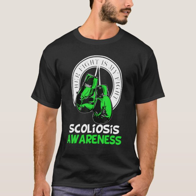Camiseta Su Lucha Es Mi Pelea Scoliosis Green Ribbon Scoli (Anverso)