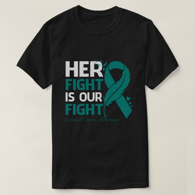 Camiseta Su lucha es nuestra lucha contra el CÁNCER CERVICA (Diseño del anverso)