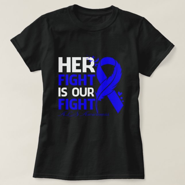 Camiseta Su Lucha Es Nuestro Fea De Cinta De Sensibilizació (Diseño del anverso)