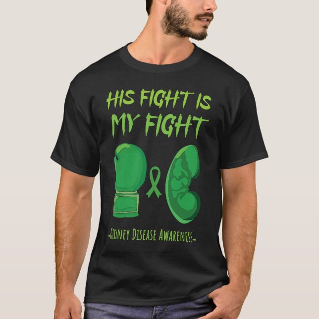 Camiseta Su lucha lleva la cinta verde enfermedad renal Awa (Anverso)