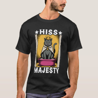 Camiseta Su Majestad Caja de Arena para Gatos Divertida Gat