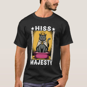 Camiseta Su Majestad Caja de Arena para Gatos Divertida Gat