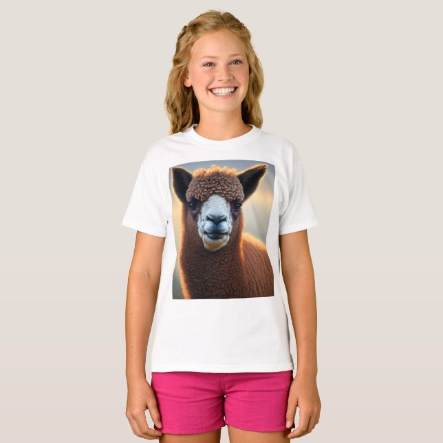 Camiseta "Su majestad flauta: La Gran Alpaca Marrón Wooly" (Anverso completo)