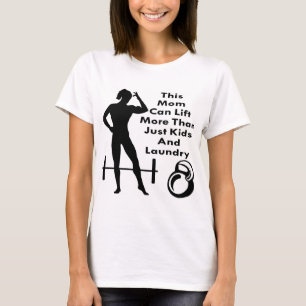 Camiseta Su Mamá Puede Levantar Más Que Niños Y Lavander
