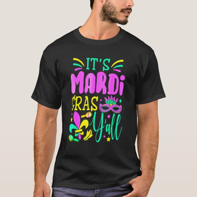 Camiseta Su Mardi Gras Yall Mardi Gras Fiesta Mask Costume_ (Anverso)