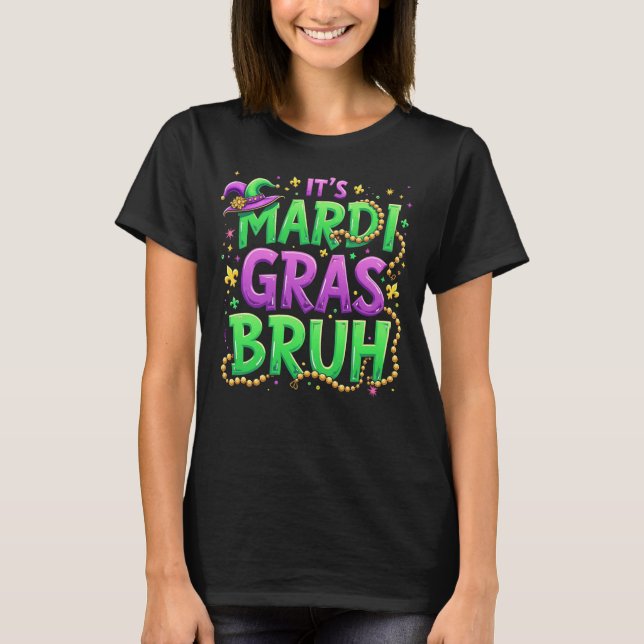 Camiseta Su máscara de Fiesta Mardi Gras Yall Tshirt Mardi  (Anverso)