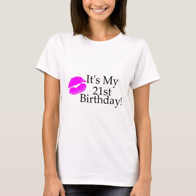 Camiseta Su mi 21ro cumpleaños (beso) (Anverso)