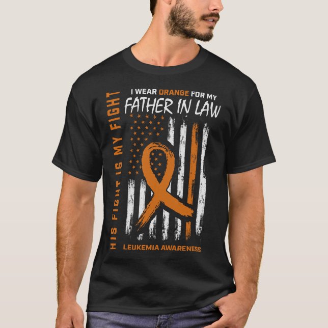 Camiseta Su Naranja De Lucha Padre En La Leucemia De La Ley (Anverso)