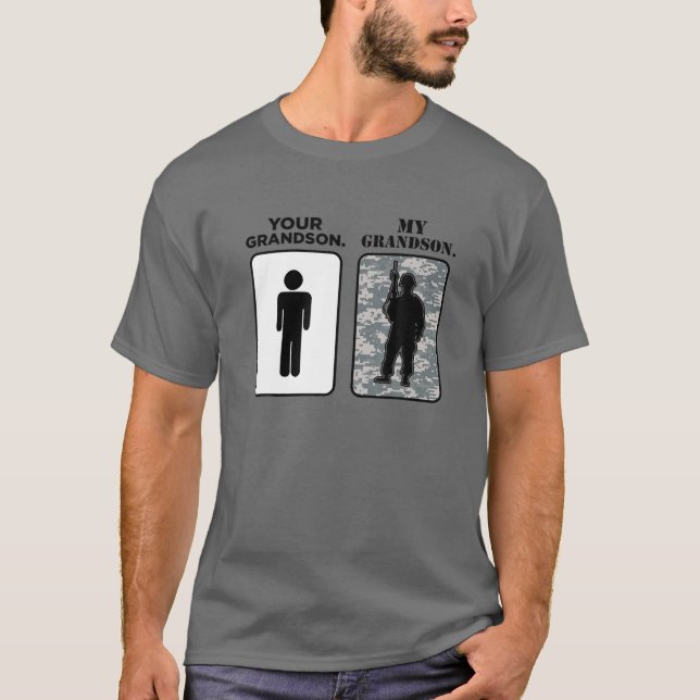 Camiseta Su nieto, mi nieto Ejército de Abuela Militar G (Anverso)