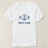 Su nombre de barco Navy Anchor de caballete azul m