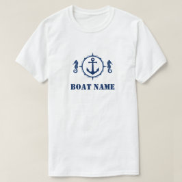 Camiseta Su nombre de barco Navy Anchor de caballete azul m