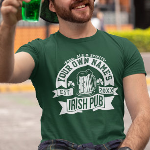 Camiseta Su nombre es el pub irlandés   Día personalizado d