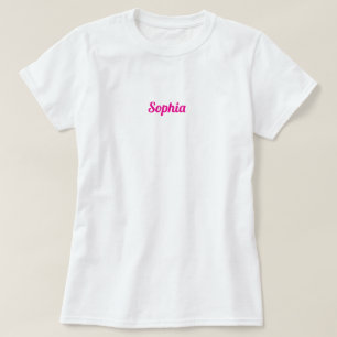 Camiseta Su nombre o monograma en escritura retro rosa