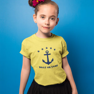 Camiseta Su nombre o nombre de barco Anchor clásico Amarill