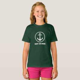 Camiseta Su nombre o nombre de barco Anclaje de mar Verde