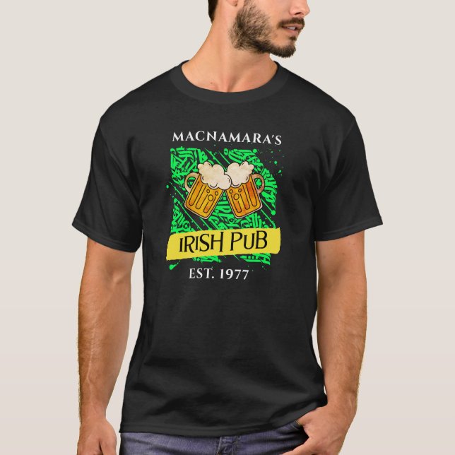 Camiseta Su nombre y fecha establecida Irish Pub Square (Anverso)