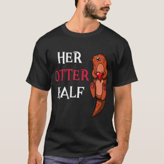 Camiseta Su Otter Mitad Cuidada Día de San Valentín Hombres