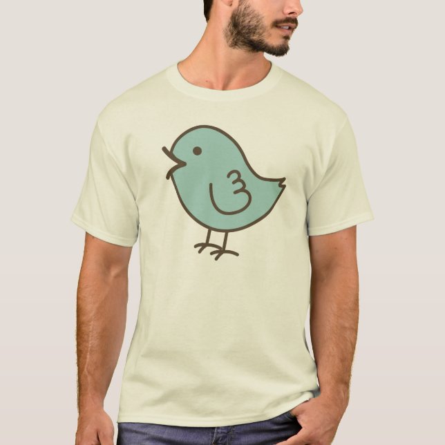 Camiseta Su pequeño arte azul del vector del pájaro del (Anverso)