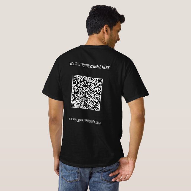 Camiseta Su Personalizado de análisis de código QR Mensajes (Reverso completo)