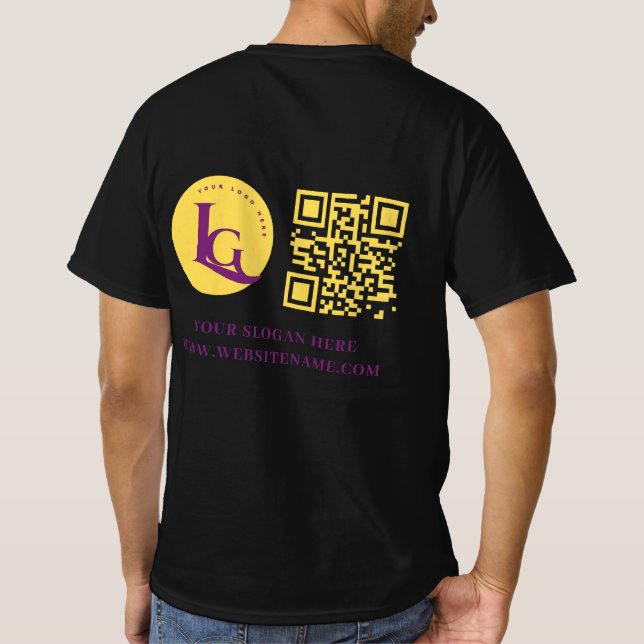 Camiseta Su Personalizado de código Qr de logotipo profesio (Reverso)
