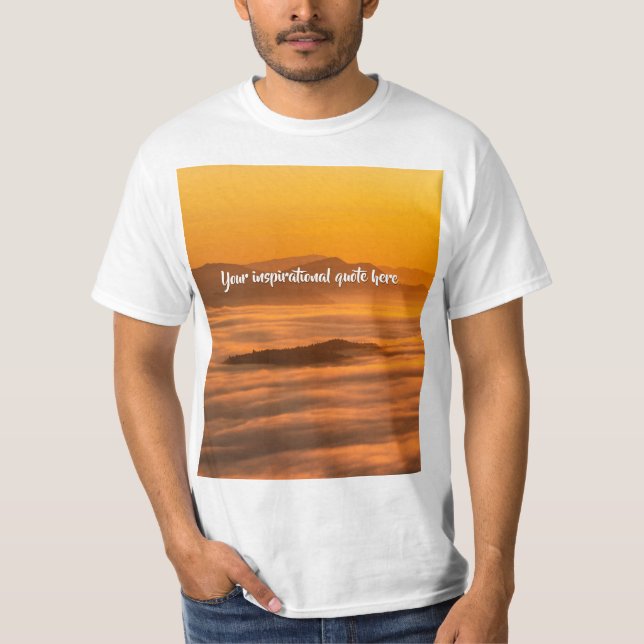 Camiseta Su personalizado de texto amanecer por encima del  (Anverso)