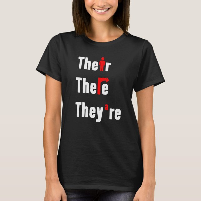 Camiseta Su profesor de inglés explica gramática sobre Thei (Anverso)