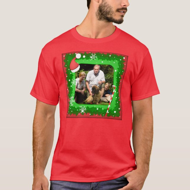Camiseta ¡Su propia foto en un marco del navidad! - (Anverso)