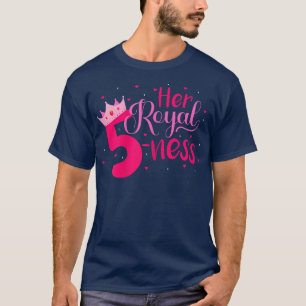 Camiseta Su Real Perdón Quinto Cumpleaños Chicas Divertidos