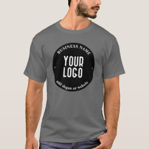 Camiseta Su texto y logotipo cargado   Blanco y negro edita