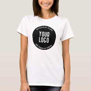 Camiseta Su texto y logotipo cargado   Blanco y negro edita