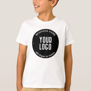 Camiseta Su texto y logotipo cargado   Blanco y negro edita