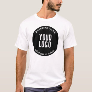 Camiseta Su texto y logotipo cargado   Negro y blanco edita