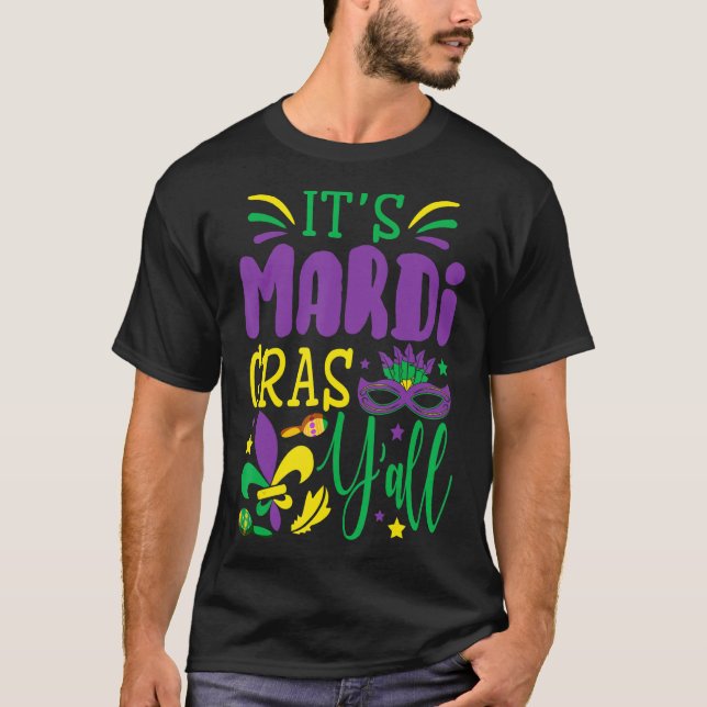 Camiseta Su traje de máscara de Fiesta Mardi Gras Yall Mard (Anverso)