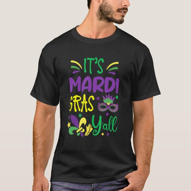 Camiseta Su traje de máscara de Fiesta Mardi Gras Yall Mard (Anverso)