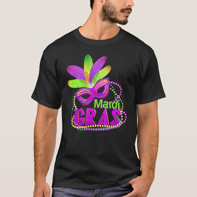 Camiseta Su traje de máscara de Fiesta Mardi Gras Yall Mard (Anverso)